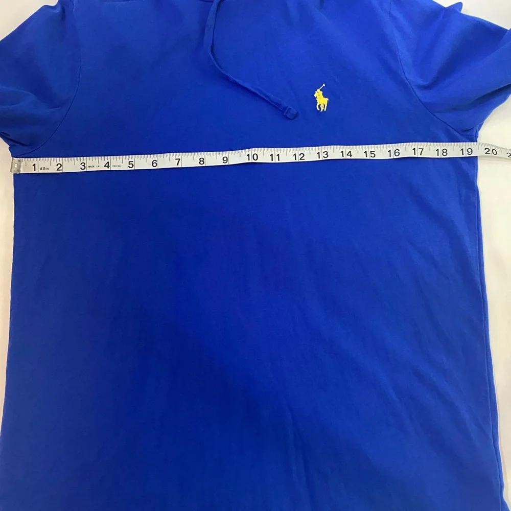 POLO RALPH LAUREN Blue Cotton Jersey Lightweight Hooded Long Sleeve T-Shirt SZ S - Picture 6 of 7